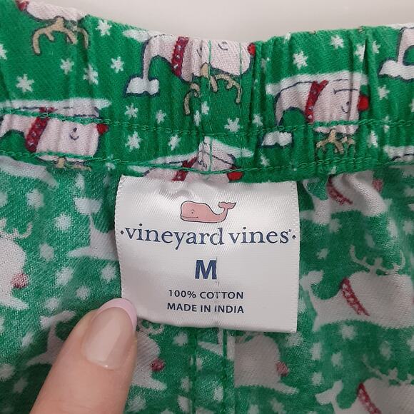 Vineyard Vines Flannel Pajama Pants Christmas Whales Rudolph Mens M Flannel - Picture 5 of 10